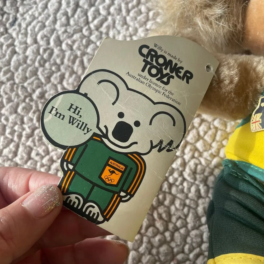 1984 Australia Olympic Willy Koala Plush LA Summer Olympics pin Croner Toy VTG‎